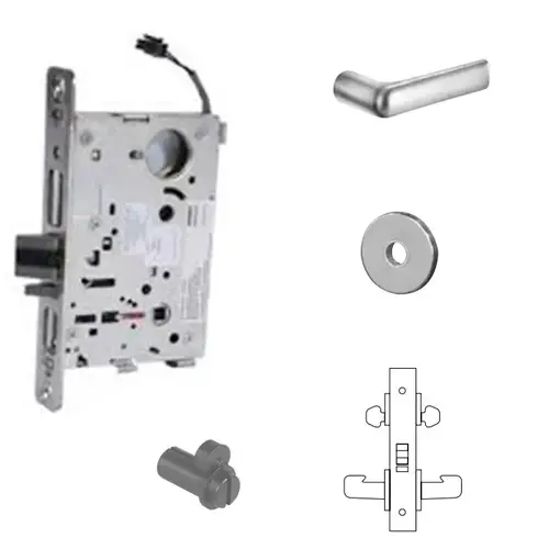 8273-24V Electrified Double Cylinder Mortise Lock Satin Chrome