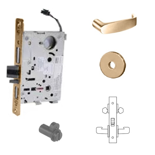 RX-8273-12V Electrified Double Cylinder Mortise Lock Satin Bronze