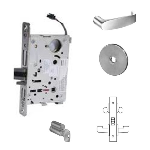 8273-24V Electrified Double Cylinder Mortise Lock Satin Chrome