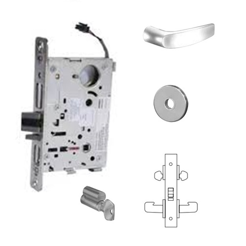 8272-24V Electrified Double Cylinder Mortise Lock Satin Chrome