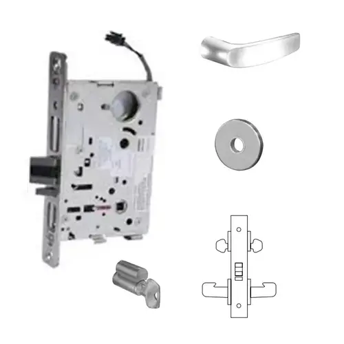 8273-24V Electrified Double Cylinder Mortise Lock Satin Chrome