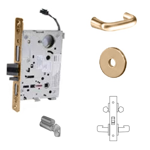 RX-8273-12V Electrified Double Cylinder Mortise Lock Satin Bronze