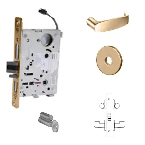 RX-8272-12V Electrified Double Cylinder Mortise Lock Satin Bronze