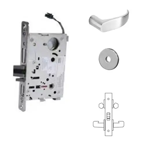 RX-8273-12V Electrified Double Cylinder Mortise Lock Satin Chrome