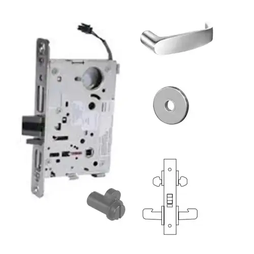 RX-8272-12V Electrified Double Cylinder Mortise Lock Satin Chrome