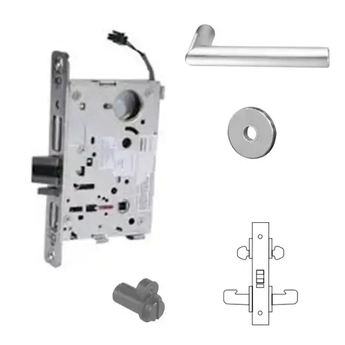 RX-8273-12V Electrified Double Cylinder Mortise Lock Satin Chrome