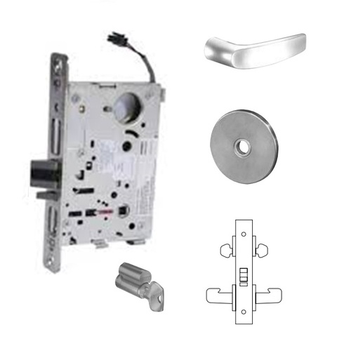 8273-12V Electrified Double Cylinder Mortise Lock Satin Chrome