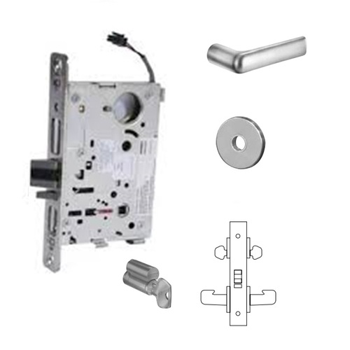 8273-24V Electrified Double Cylinder Mortise Lock Satin Chrome