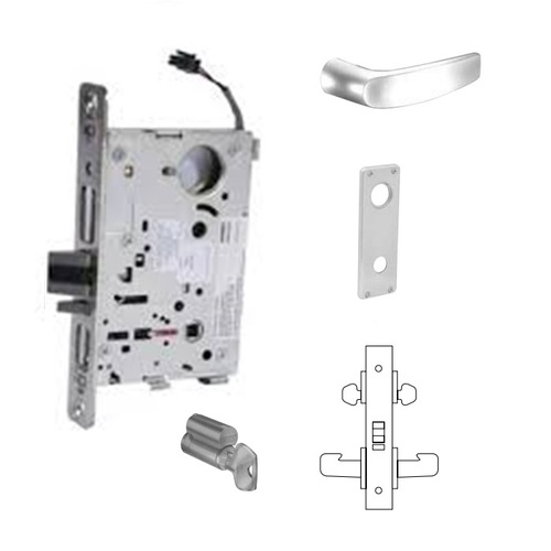 8273-24V Electrified Double Cylinder Mortise Lock Satin Chrome