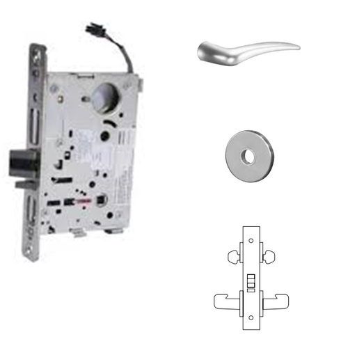 RX-8272-12V Electrified Double Cylinder Mortise Lock Satin Chrome