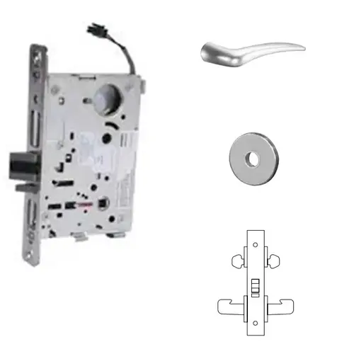 RX-8272-24V Electrified Double Cylinder Mortise Lock Satin Chrome