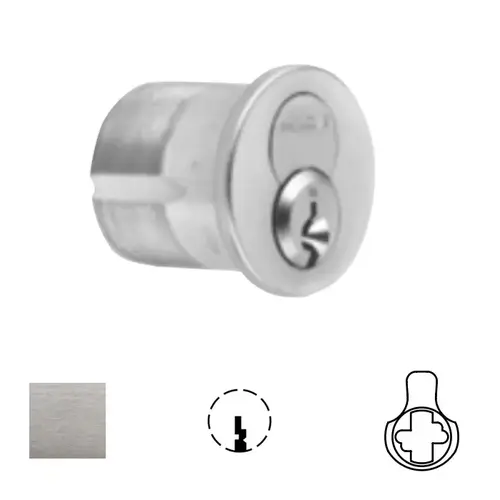 1080 Series IC Mortise Cylinder Satin Chrome