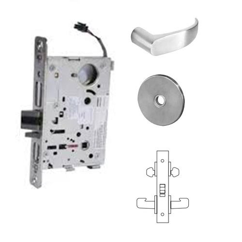 8272-24V Electrified Double Cylinder Mortise Lock Satin Chrome