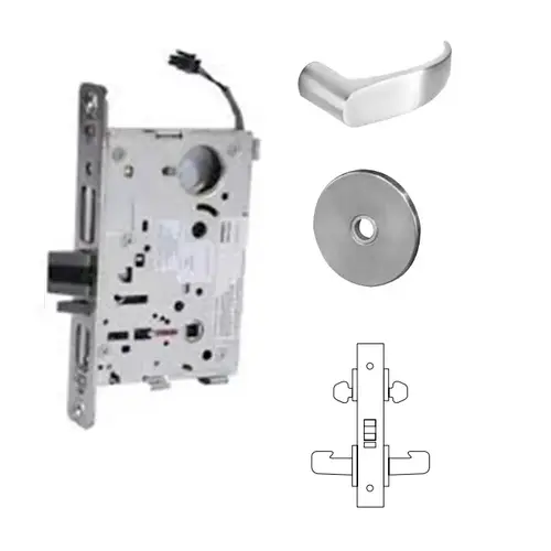 8272-12V Electrified Double Cylinder Mortise Lock Satin Chrome