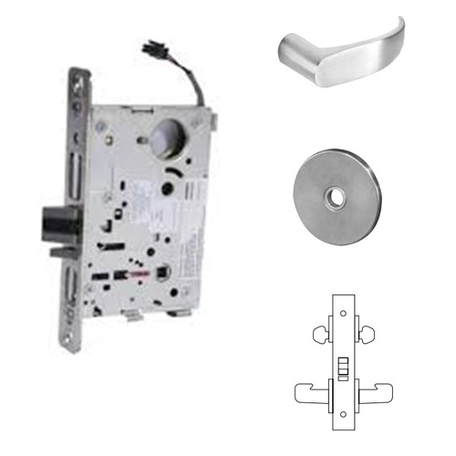 RX-8273-12V Electrified Double Cylinder Mortise Lock Satin Chrome