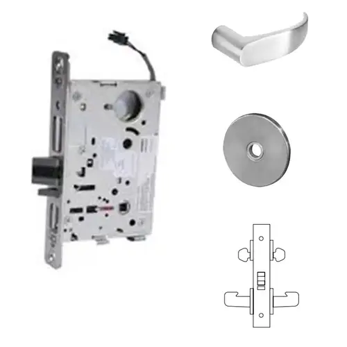 RX-8272-24V Electrified Double Cylinder Mortise Lock Satin Chrome