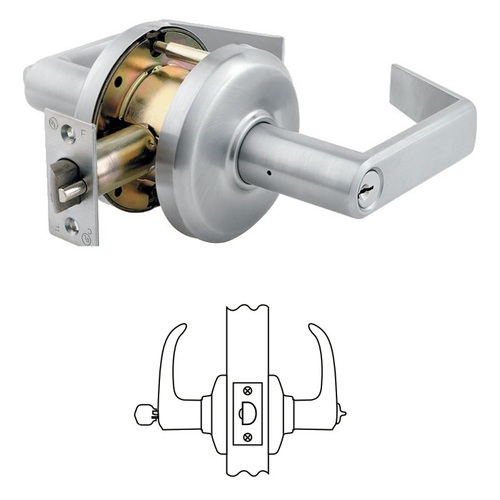 QCL250 Series Entry/Office Lock, Satin Chrome