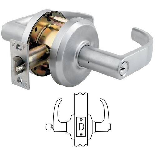 QCL254 Series Corridor Lock, Satin Chrome