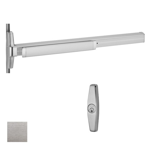 CD-35A Cylinder Dogging Concealed Vertical Rod Exit Device With Trim, Satin Chrome