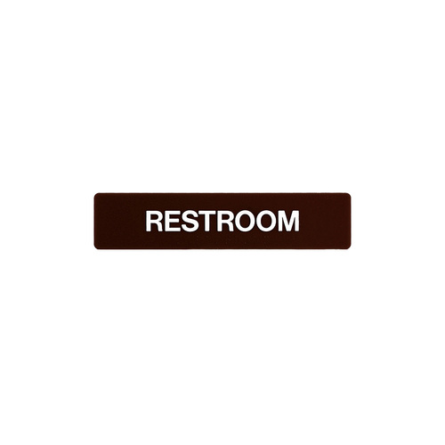 BCF SB447-BROWN 1-3/4 x 8 Restroom Sign With Braille