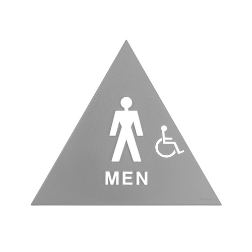 BCF SBH12M-GRAY-1 12 x 12 Men Door Sign With Handicapped Symbol