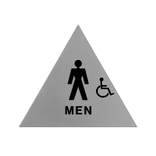 BCF SBH12M-GRAY-BLACK-2 12 x 12 Men Door Sign With Raised Handicapped Symbol
