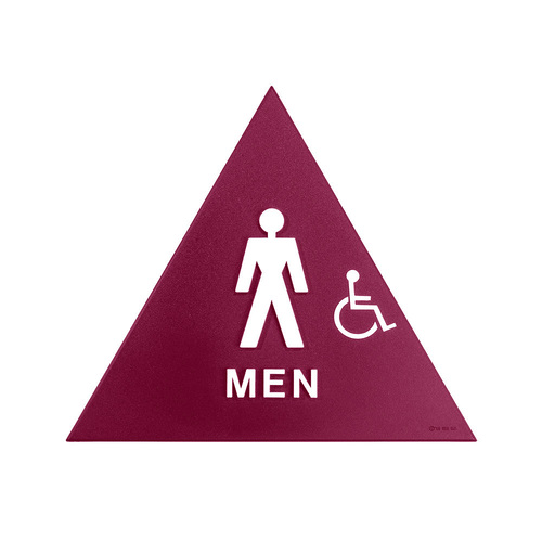 BCF SBH12M-RED-2 12 x 12 Men Door Sign With Raised Handicapped Symbol