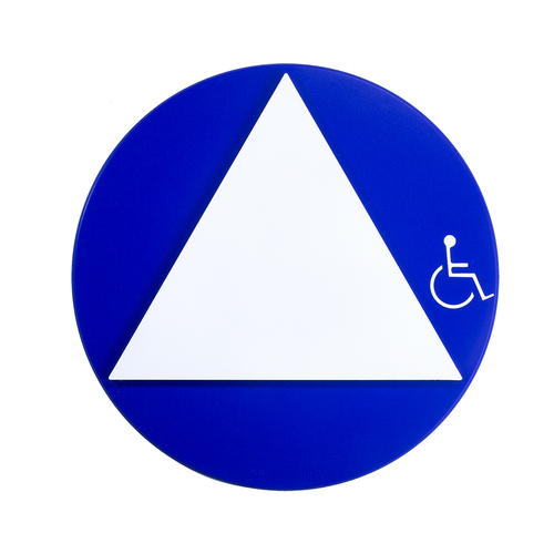 BCF SBH12U-BLANK-BLUE-2 12 x 12 Unisex Door Sign With Raised Handicapped Symbol