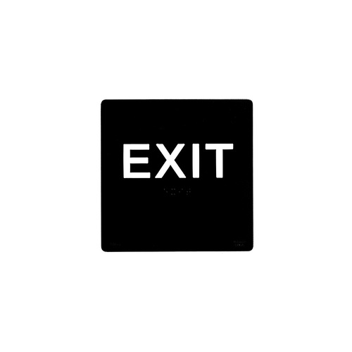 BCF SB450-BLACK 6 x 6 Exit Text 1/8" Acrylic With Braille