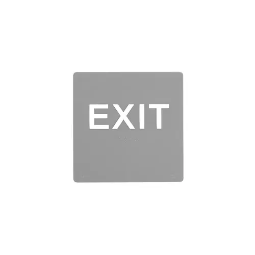 BCF SB450-GRAY 6 x 6 Exit Text 1/8" Acrylic With Braille