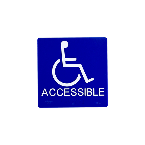 BCF SB453-BLUE 6 x 6 Handicapped Accessible Symbol With Braille