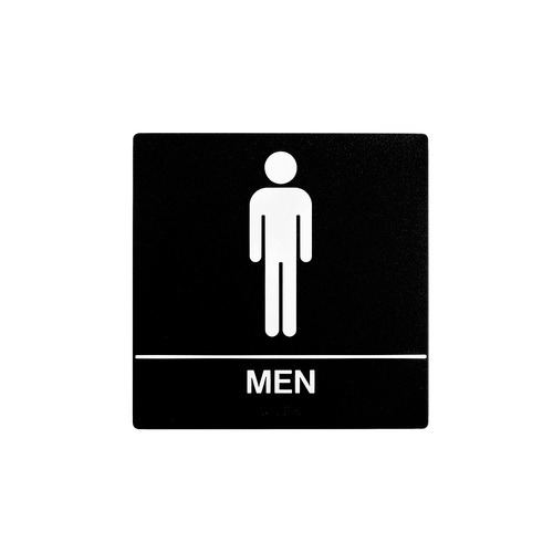 8 x 8 Men Door Sign With Braille