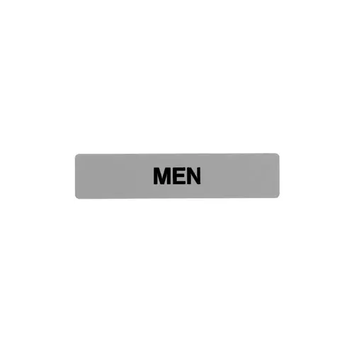 BCF SB448-GRAY-BLACK 1-3/4 x 8 Men Door Sign With Braille