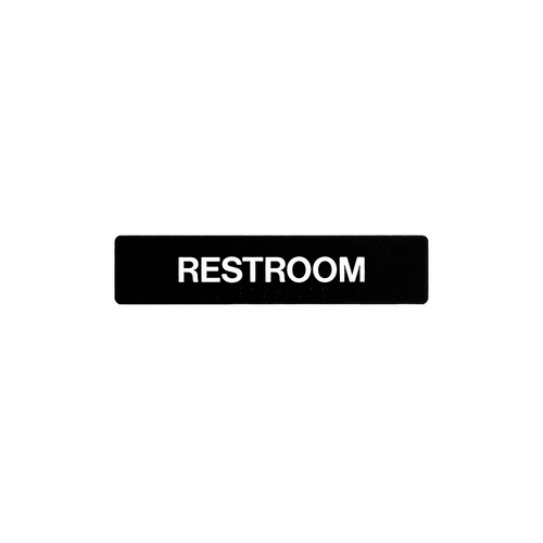 BCF SB447-BLACK 1-3/4 x 8 Restroom Sign With Braille