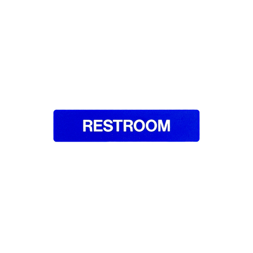 BCF SB447-BLUE 1-3/4 x 8 Restroom Sign With Braille