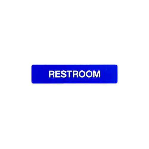 BCF SB447-BLUE 1-3/4 x 8 Restroom Sign With Braille