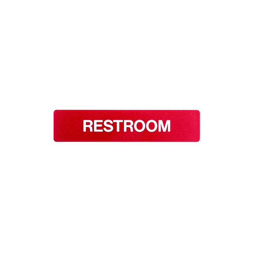 BCF SB447-RED 1-3/4 x 8 Restroom Sign With Braille