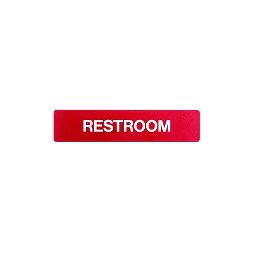 BCF SB447-RED 1-3/4 x 8 Restroom Sign With Braille