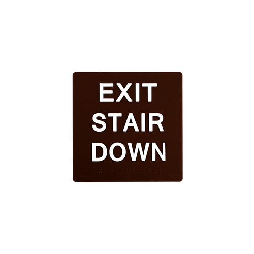 BCF SB452-BROWN 6 x 6 Exit Stairs 1/8" Acrylic With Braille