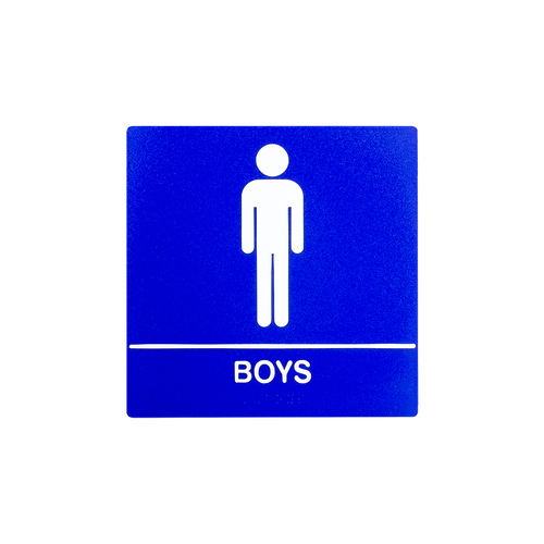 BCF SB441-BOYS-BLUE 8 x 8 Boys Door Sign With Braille