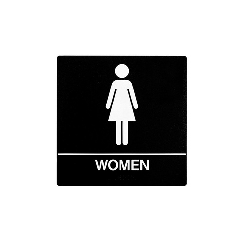 8 x 8 Women Door Sign With Braille