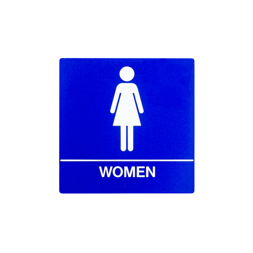 BCF SB440-BLUE 8 x 8 Women Door Sign With Braille