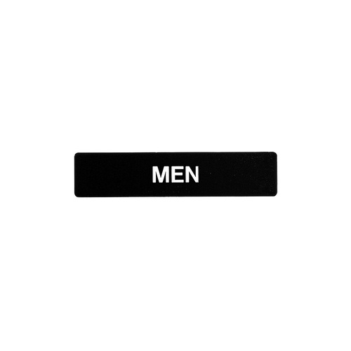 BCF SB448-BLACK 1-3/4 x 8 Men Door Sign With Braille