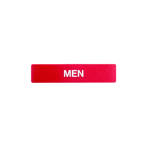 BCF SB448-RED 1-3/4 x 8 Men Door Sign With Braille