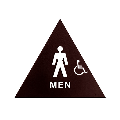 BCF SBH12M-BROWN-1 12 x 12 Men Door Sign With Handicapped Symbol