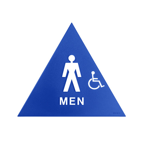BCF SBH12M-BLUE-2 12 x 12 Men Door Sign With Raised Handicapped Symbol