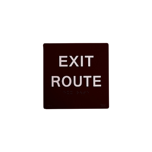 BCF SB451-BROWN 6 x 6 Exit Route 1/8" Acrylic With Braille