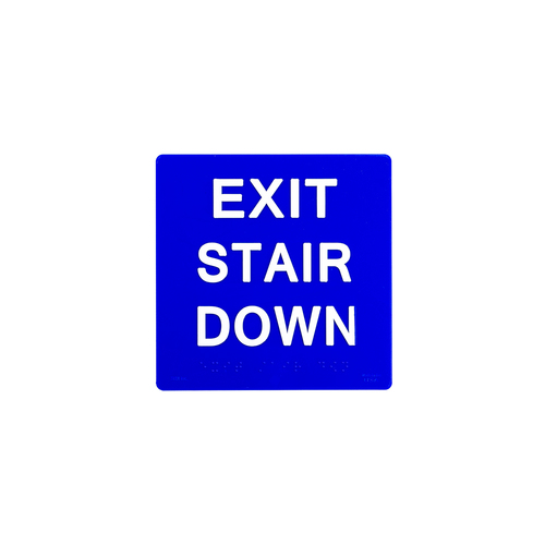 BCF SB452-BLUE 6 x 6 Exit Stairs 1/8" Acrylic With Braille