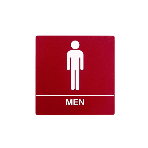 8 x 8 Men Door Sign With Braille