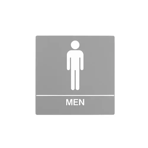 BCF SB441-GRAY 8 x 8 Men Door Sign With Braille